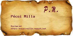 Pécsi Milla névjegykártya